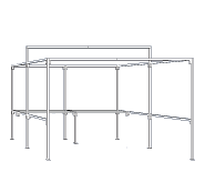 Walk-In Market Stall with Rear Counter Angle 1