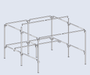 Walk-In Market Stall with Rear Counter Assembly Diagram